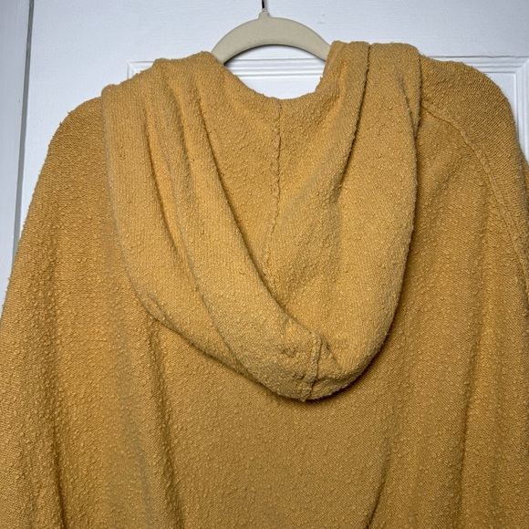 Free People Boho Popcorn Textured Oversized Zip Up Jacket In Mustard Size Medium - Picture 6 of 10